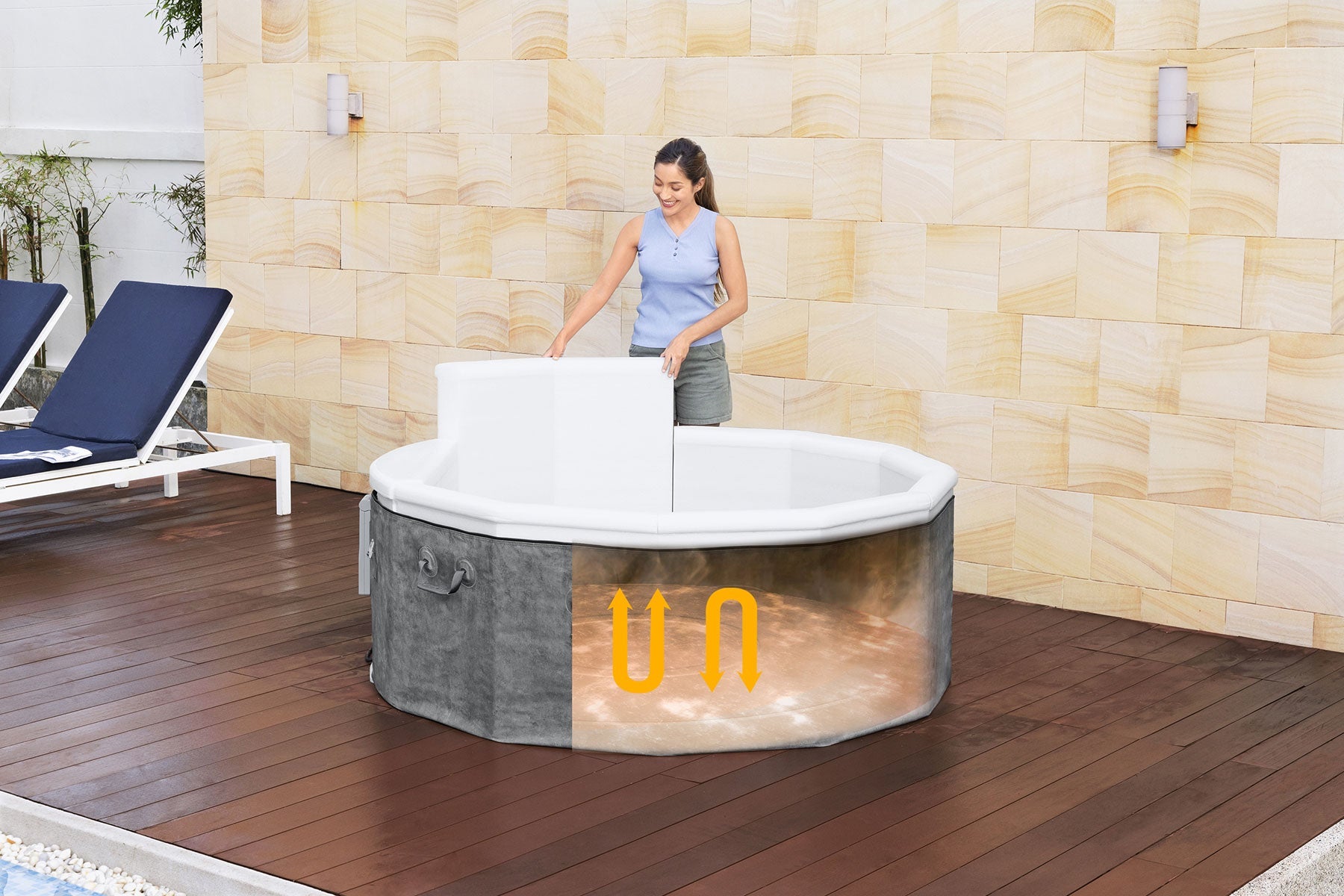 foam wall hot tub energy efficiency