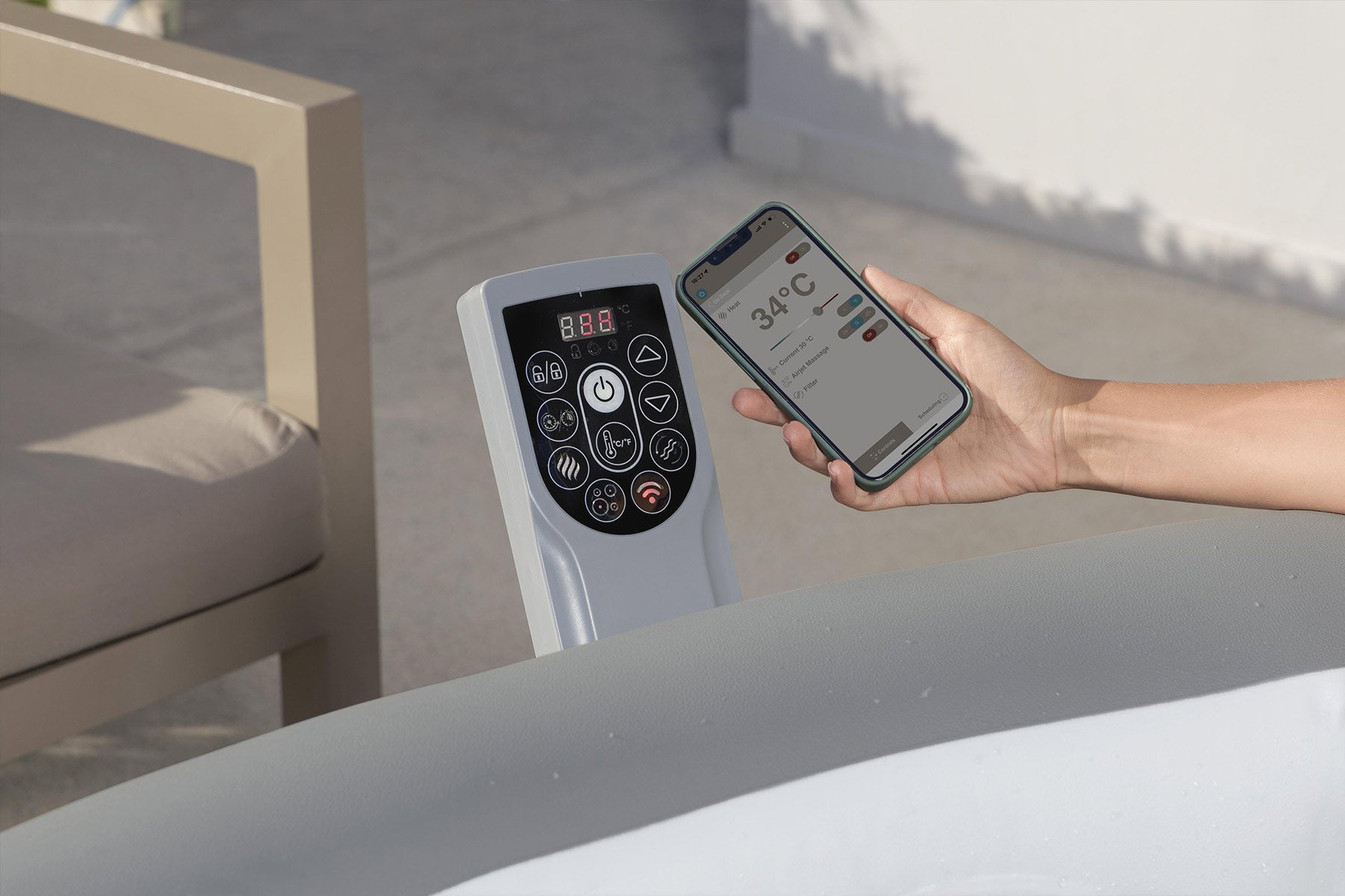 largest inflatable hot tub with wifi