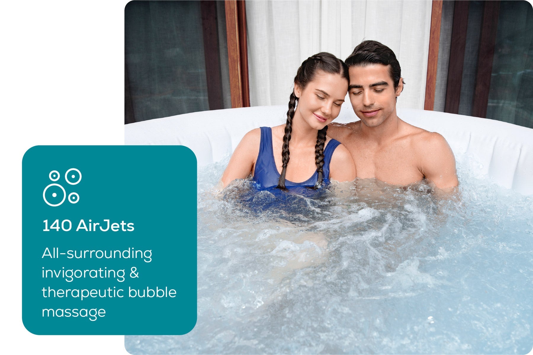 hot tub with therapeutic bubbles 