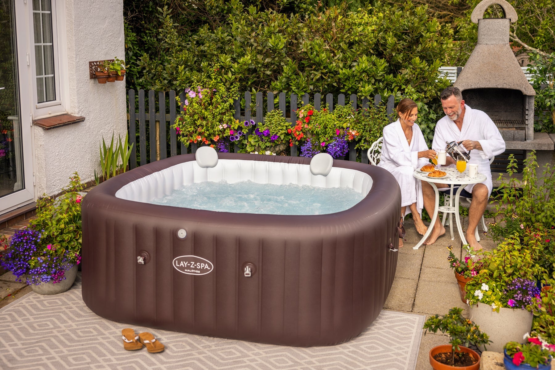 luxury hot tub at home