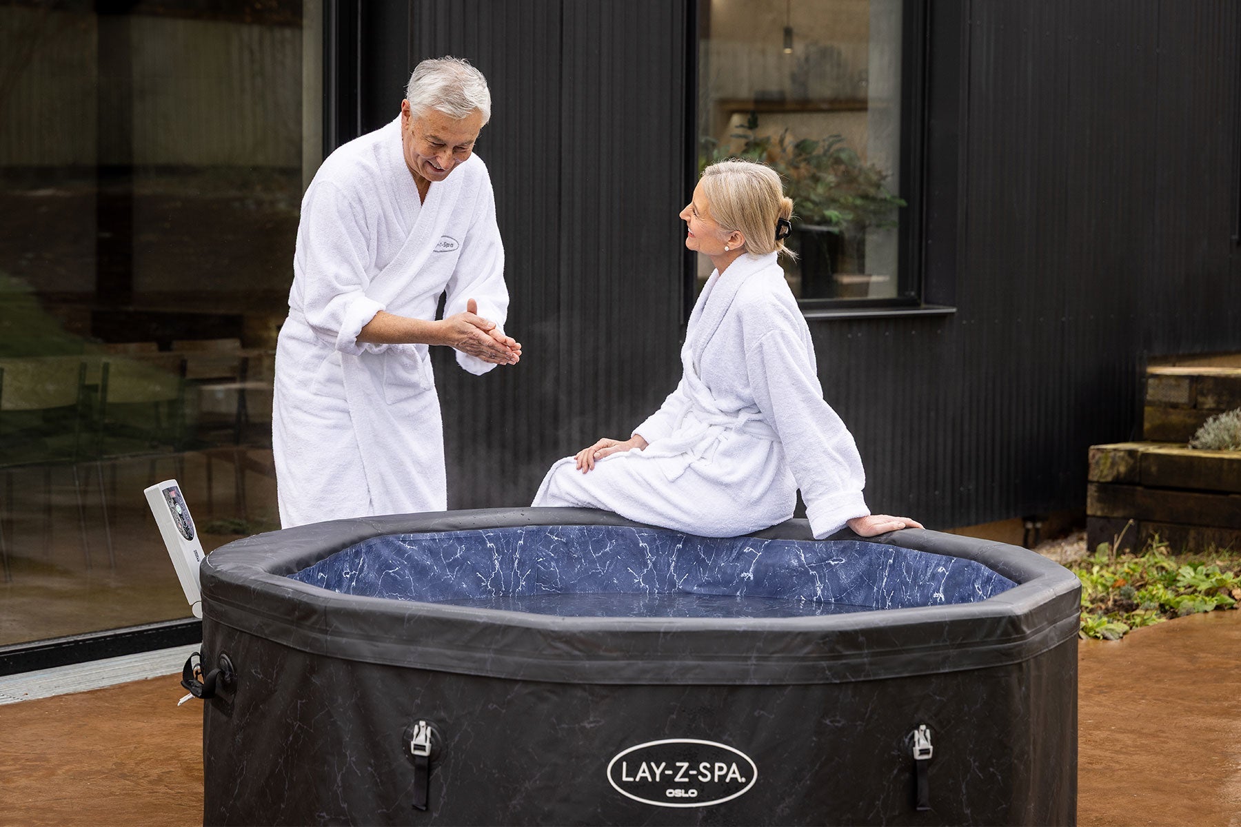 lazy spa portable hot tub with rigid sides