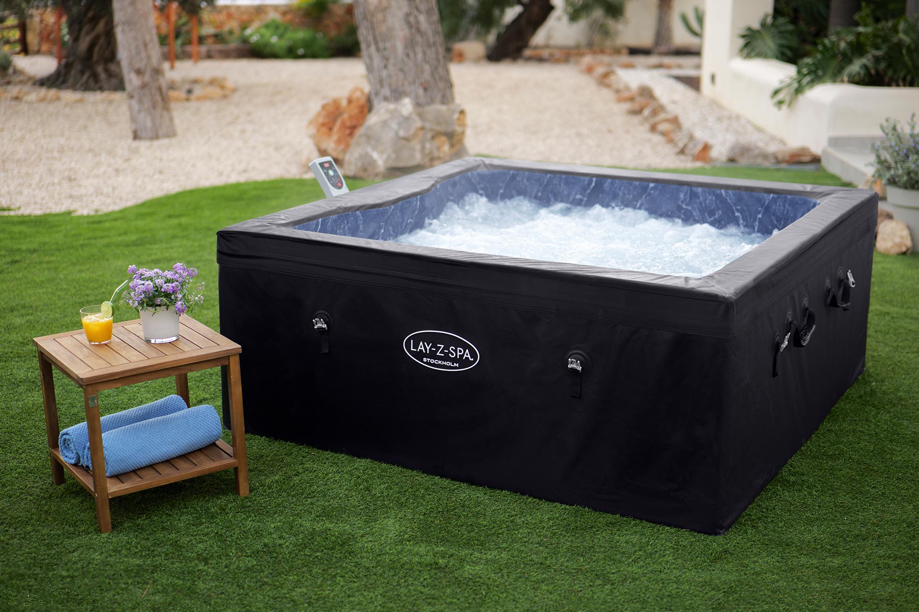 Lay Z Spa foam hot tub, energy efficient luxury relaxation